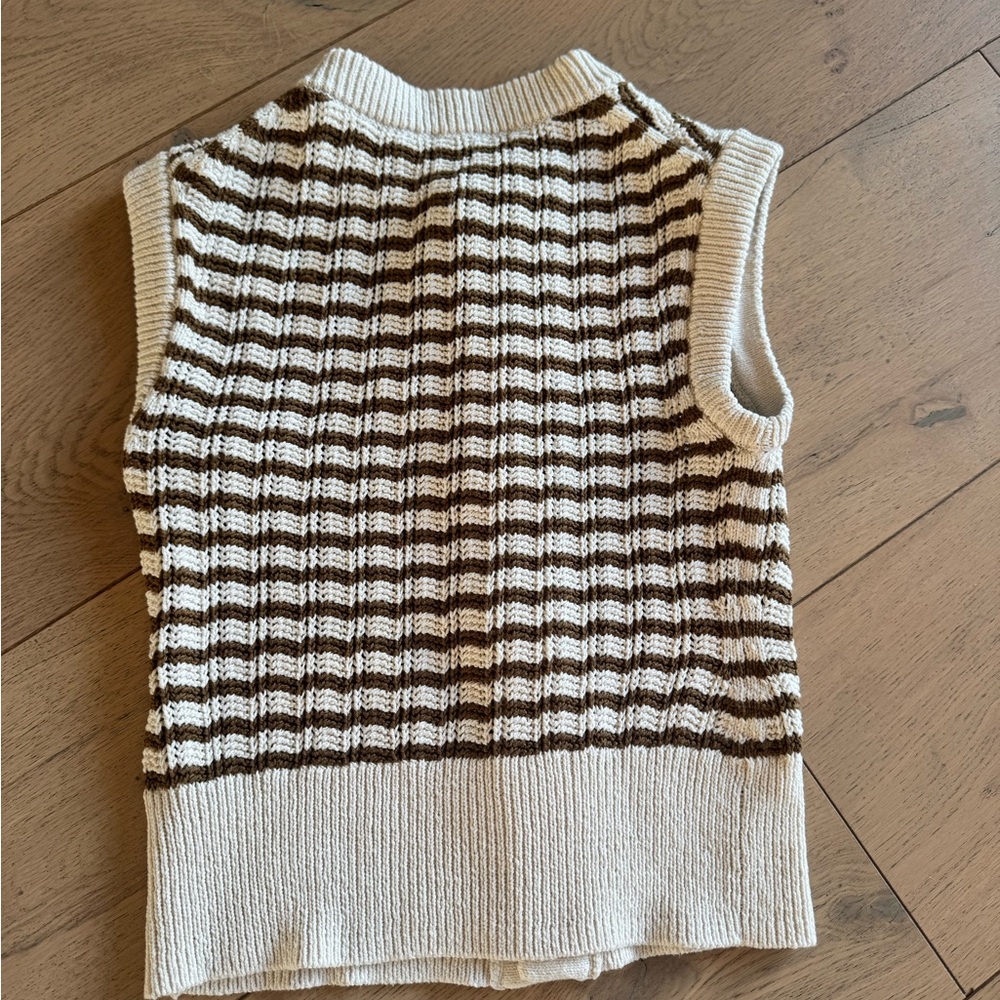 A.L.C. Striped Cream and Brown Women's Skirt Set - Picture 5 of 8